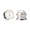 Qmcandy 2pcs Stainless Steel Pearl Ear Tunnels Double Flared Screw