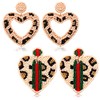 Leopard Earrings Beaded Dangle Earrings for Women Bohemia Square Heart