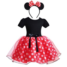 CQDY Minnie Miku Makeover Princess Dress (Kids Dress + Headband) 2-Piece Set, Dot Pattern, Minnie-chan Style, Cosplay, Girl Dress, Tutu Skirt, Kids Dance, Costume, Costume, Mickey 24M-5Y, Children's