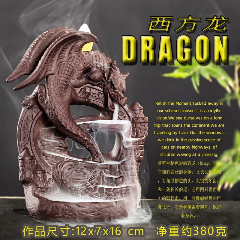 Kuqi ceramic creative home interior decoration dragon big dinosaur castle