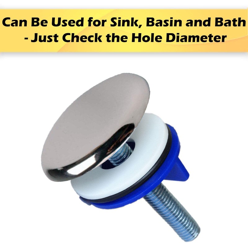 Chromed Brass Kitchen Sink Tap Hole Blanking Metal Plug 50mm