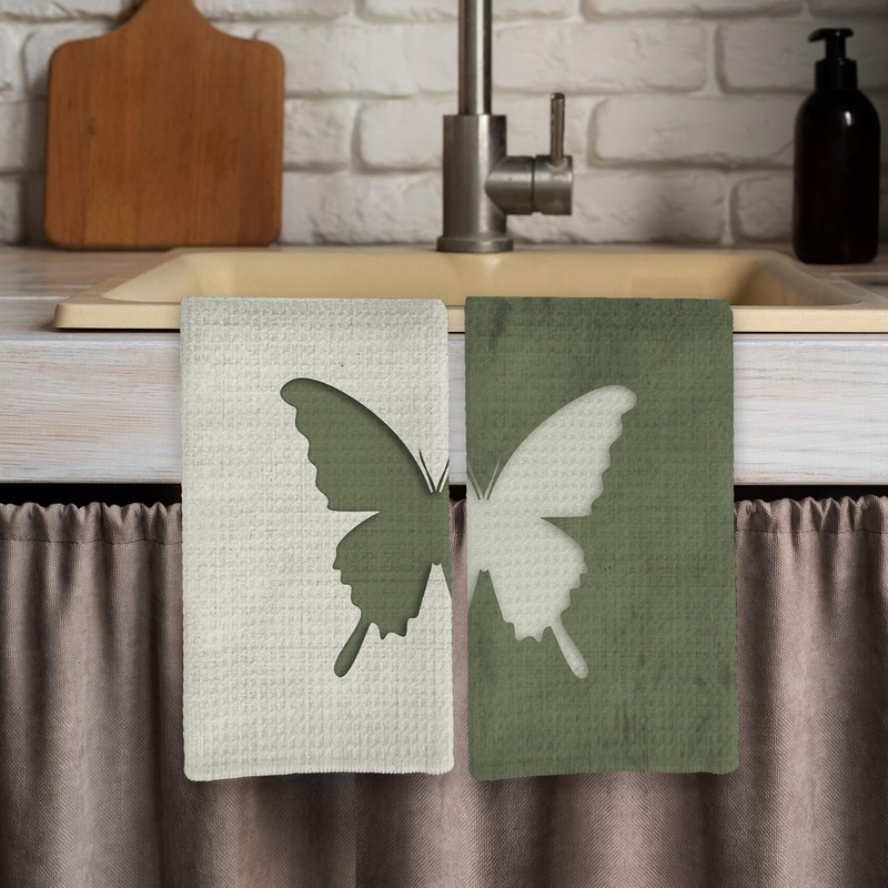Qeheb Boho Butterfly Kitchen Towels, Butterfly Kitchen Towel Decorative Set