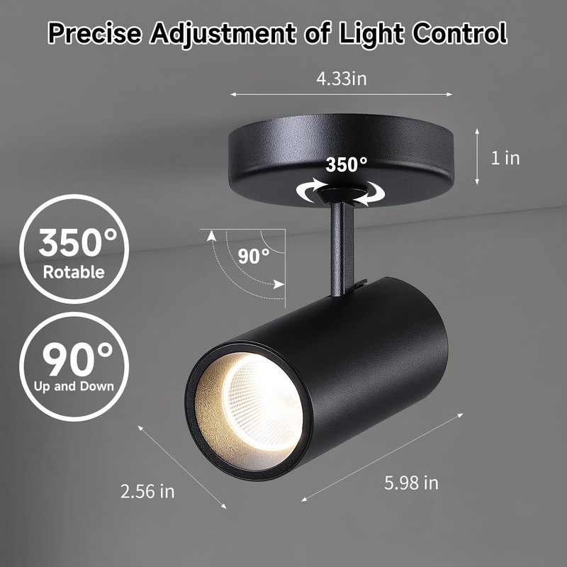 Opulux 12W LED Dimmable Ceiling Spotlight Indoor - Adjustable Surface