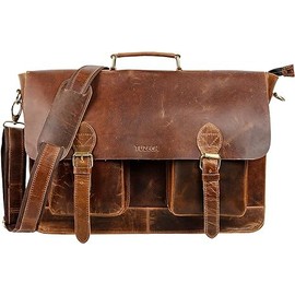Vintage Classic Handmade Leather Messenger Bag Laptop Briefcase Computer Satchel bag For Men (16" Inches)