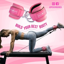 Peach Bands Cable Ankle Straps for Cable Machines (2)