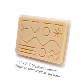 Vision Scientific VSK1 Suture Kit |5”X7” Suture Pad |24 Mixed Suture Thread W Needle (6 Nylon/6 Polyester/6 Polypropylene/6 Silk) |11 Pc Stainless Tools W 10 Blades (Educational&Training)