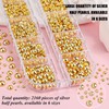 2160 Pcs Resin Half Round Pearls Kit,Mixed Sizes Flatback Gold