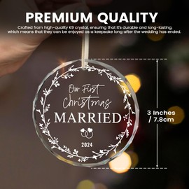 First Christmas Married Ornaments, Wedding Gifts for Couple 2024, Engagement Gifts for Her, Just Married Ornament, Bride Gifts Bachelorette Gifts Bridal Shower Gift for Newlywed