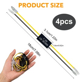 4 Stück 12V Motorrad LED Blinker Decoder, Motorrad Lastwiderstand Taschenlampe Blinker Decoder, Motorrad Flash Fix Fehler Blinkeranzeige Widerstände Kabel für Motorrad Motorrad Roller (10W 10Ω)