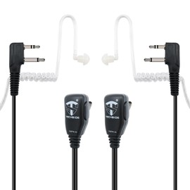 TechSide Transparent Pneumatic Earpiece (2 Pieces) | 2 Pin Midland | Two-Way Radios | Compatible with G7 Pro G8 G9 Pro M24 M24 Plus M48 M99 G6 XT G7 XTR | Surveillance Security SoftAir