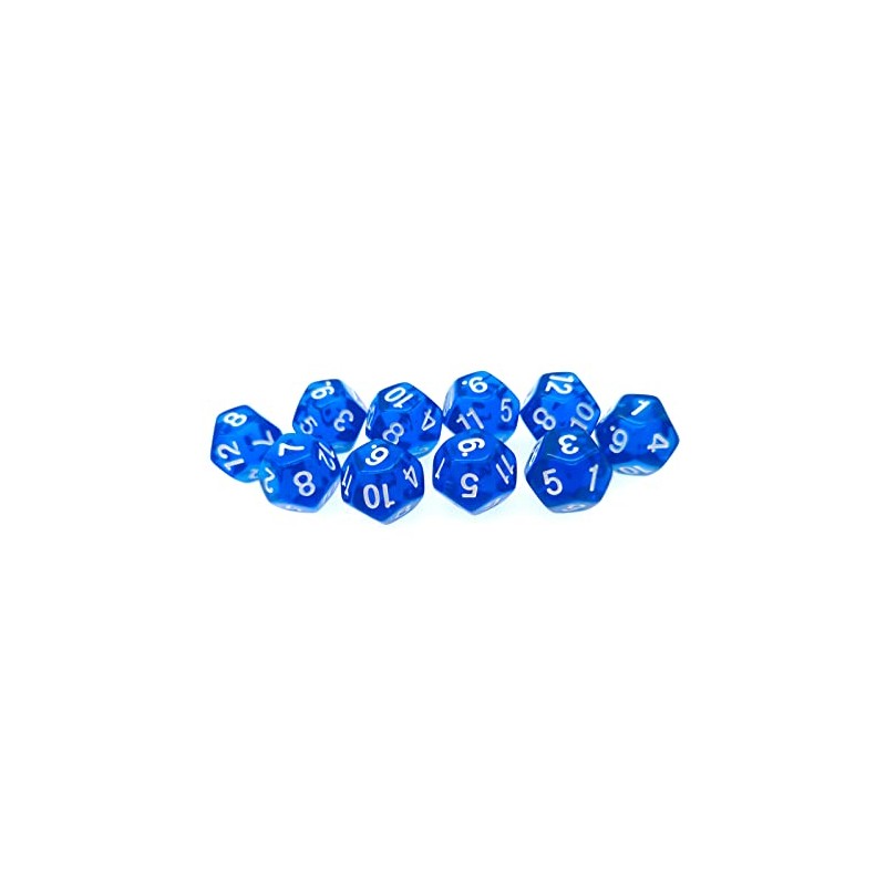 D12 Dice, 10 pcs Polyhedral Dices Set Clear 12 Sided