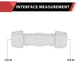 (Pack of 50) EFIELD 1/2-Inch PVC Compression Coupling, Schedule 40, Quick Connecting Piping and Repairs of PVC Pipe