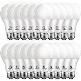 E ENERGETIC LIGHTING Dimmable LED Light Bulbs, 60W Equivalent, Soft White 2700K, 8.5W 800 Lumens LED Bulbs, E26 Base Standard Light Bulbs, ETL Listed, 20 Packs