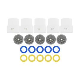 Mtsooning 5 Pack #12 White Ceramic TIG Welding Cups with 3/32" Diffuser Replacement for WP 9/20/25 Series Torches