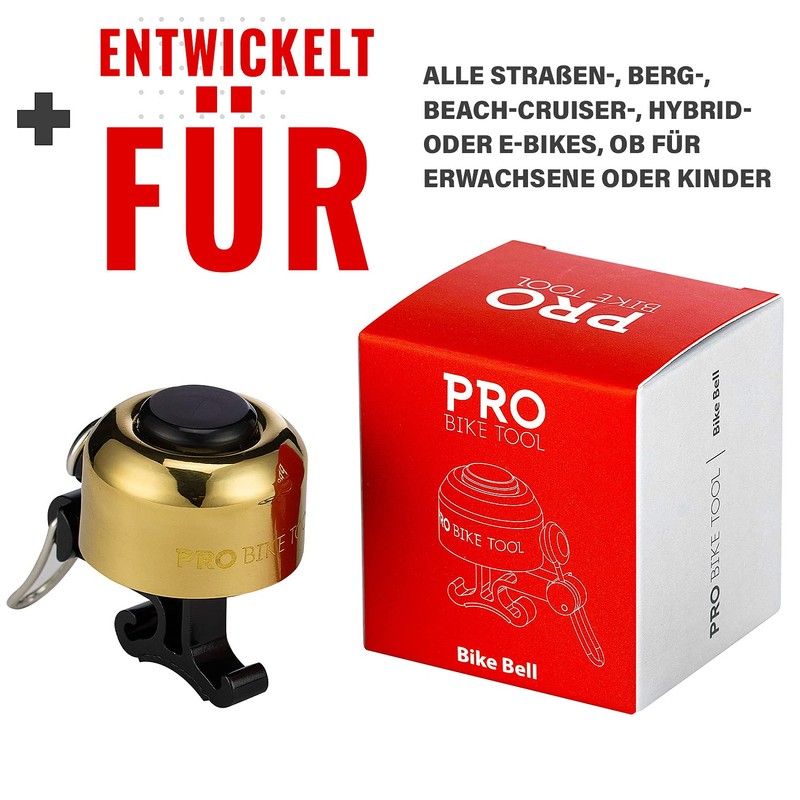 PRO BIKE TOOL Bicycle Handlebar Bell - Clear Ringtone for