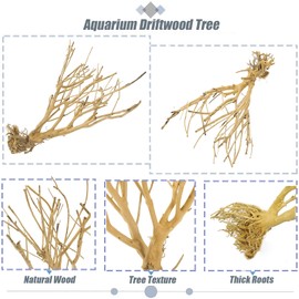 Aquarium Tree Driftwood Natural Fish Tank Wood Branch Freshwater Saltwater Terrarium Ornament Habitat Landscape Decoration for Fish Shrimp (3)