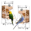 Hosukko 2PCS No Mess Bird Feeder, Transparent Acrylic, Reducing Waste,
