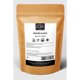 Ground Cloves | 100% Natural & Aromatic | Non-GMO | No Colouring | Packed in Resealable Kraft Paper Pouch | Suitable for Vegetarians and Vegans | Pure Clove Powder