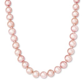 Sonia Jewels Solid 925 Sterling Silver 9-10mm Purple Freshwater Cultured Pearl Necklace 16"