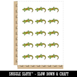 Realistic Giant Day Gecko Colorful Lizard Temporary Tattoo Water Resistant Fake Body Art Set Collection - 15 2" Tattoos (1 Sheet)