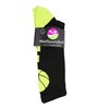 MadSportsStuff Basketball Socks with Basketball Logo Crew Socks (Black/Electric Green,