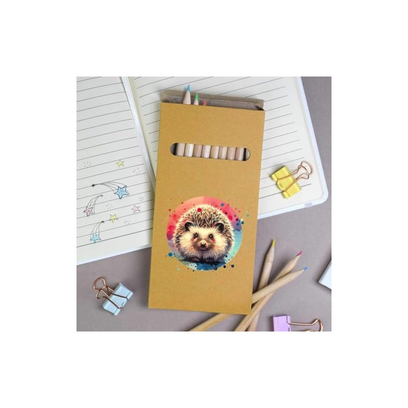 Azeeda 12 x 'Colourful Hedgehog' Long 178mm Coloured Pencils/Pencil Set