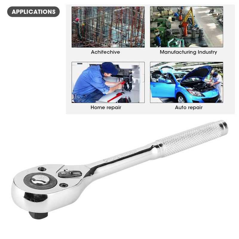 Quick Release Ratchet Wrench 45 Teeth Adjustable Chromed Sleeve Socket