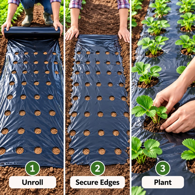 Black PE Mulch Film for Vegetable Gardens and Greenhouses, 37.4