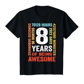 8th Birthday 8 Years Old Vintage Retro 96 Months T-Shirt