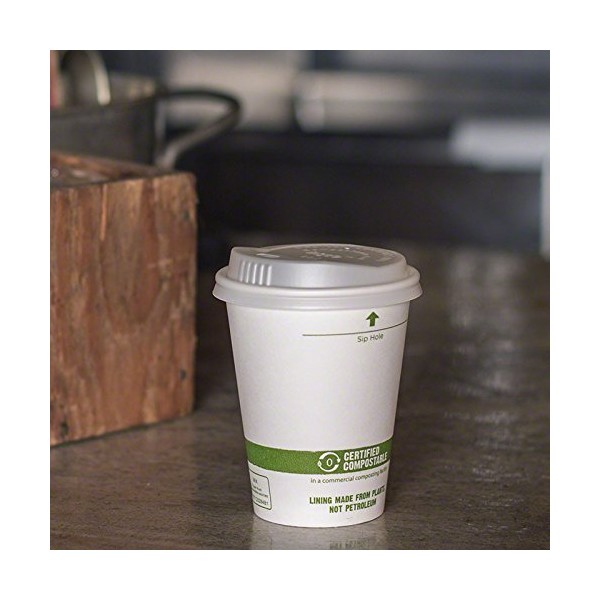 8 oz White Compostable Coffee Cups | Biodegradable Paper Hot Cups | 1,000 Count