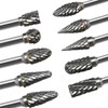 10 Pieces Carbide Burr Set, 1/8 Inch Shank Tungsten Carbide
