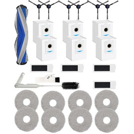 Yivy 27 Pack Replacement Accessories for ECOVACS DEEBOT T30S,T30S Combo Robot Vacuum,1 Main Brush 6 Side Brushes 4 Hepa Filters 6 Dust Bags 8 Mop Pads 2 Cleaning Brushes