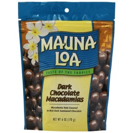 Mauna Loa Macadamias, Dark Chocolate Covered, 6 Oz