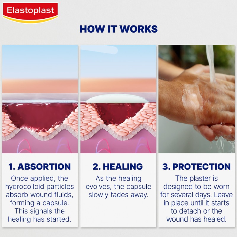 Elastoplast Second Skin Protection Hydrocolloid Patches, Ultra Thin and Flexible
