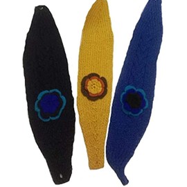 Alpacaandmore Women's Embroidered Alpaca Wool Headband One Size, black