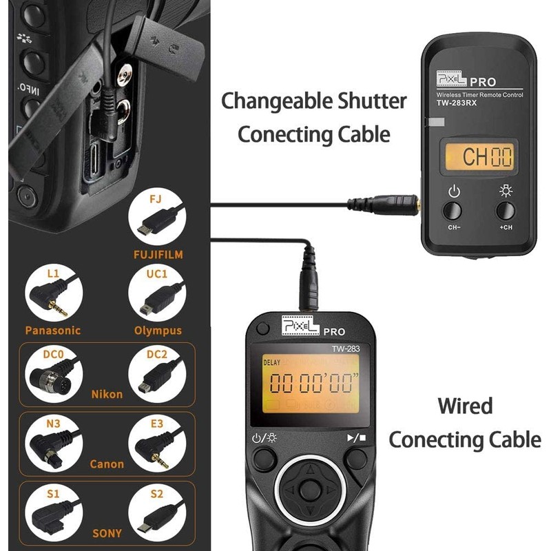 PIXEL Digital SLR Cameras Shutter Release Remote Control Timer for
