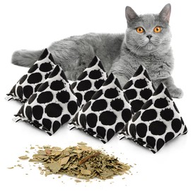 CanadianCat Company Cuddly Cushion Set of 6 Cuddly Pyramid XL Dots with Catnip, Cat Cushion, Interactive Cat Toy