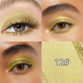 Erinde Eyeshadow Pen, Yellow Glitter, Yelloe Cream Eyeshadow Stick, Eyeliner Pencil, Long Lasting & Waterproof, Metallic Shimmer Eye Makeup Eyeshadow Pencil