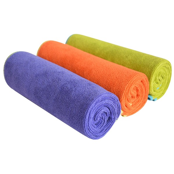 Sinland Microfiber Gym Towels Fast Drying Sports Fitness Workout Sweat Towel 3 Pack 16 Inch X 32 Inch