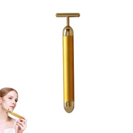 Beauty 24k Gold Facial Massager, T-Shape & 3D Roller Face Massager Electric, Electric Pulse Firming Lift Skin Care Tool for Eyes, Nose, Face & Neck, Anti-Aging Face Lifting, Sensitive Skin Treatment