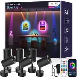 Tyute RGB Color Changing Spotlights - 16 Million Colors, App & Remote Control, Dimmable LED Downlights for Home Mood Lighting