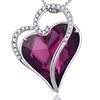 JiaYang Love Heart Necklace Women's Heart Chain Crystal Necklace with