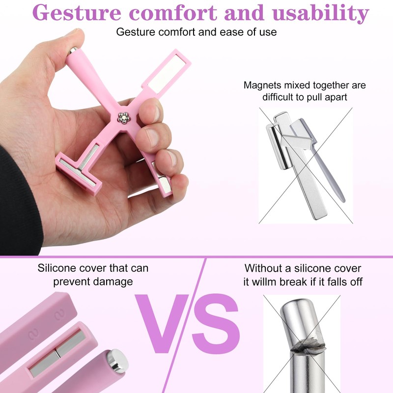 Vnjaoi Nail Magnet Set, Upgraded 5 in 1 Multi-Function Nail