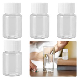 4Pcs Pill Bottle,30ml Clear Medicine Bottles Storage Transparent Pill Bottles Empty with Caps Reagent Containers,Plastic Pill Bottles Empty Pill Bottles for Liquid Solid Powder