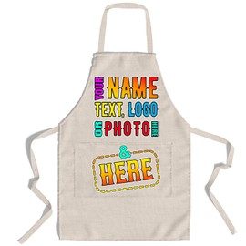 lepni.me Chefs Aprons | Cooking Baking Grilling for Home Restaurant | Premium Kitchen Apron with Double Pocket for Men Women (Adults Organic Natural Multi Color)