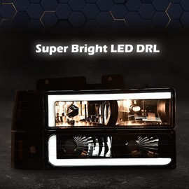 PIT66 Corner Headlight Bumper Lamp Compatible with Gmc C10 C/K Suburban 1994 1995 1996 1997 1998 1999 2000