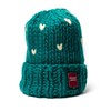 Thick Wool Hat Extra Long XXL Pure Wool, Turquoise Stripes
