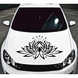 In-Style Decals Vehicle Auto Car Décor Vinyl Decal Art Sticker Beautiful Lotus Flower Removable Design for Hood 1028