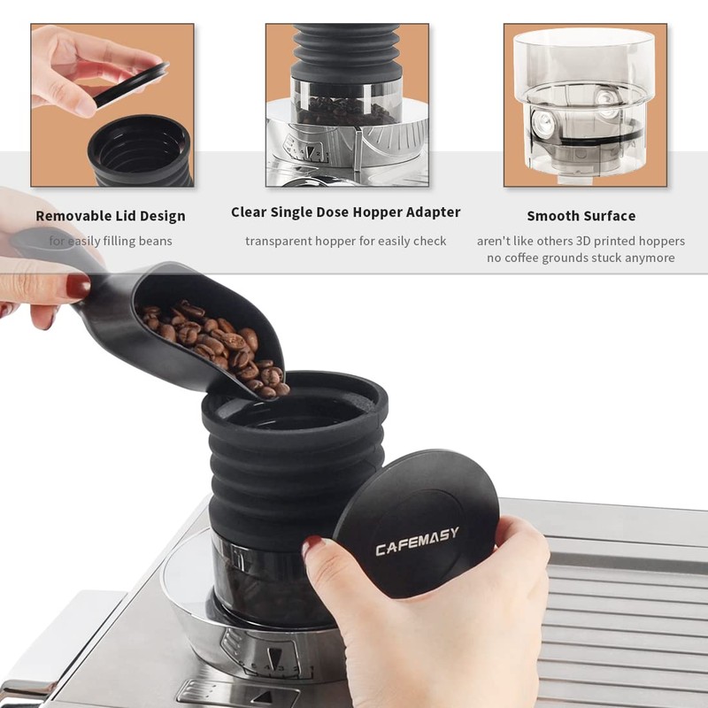 Single Dose Hopper with Silicon Bellow Compatible with Delonghi EC9335