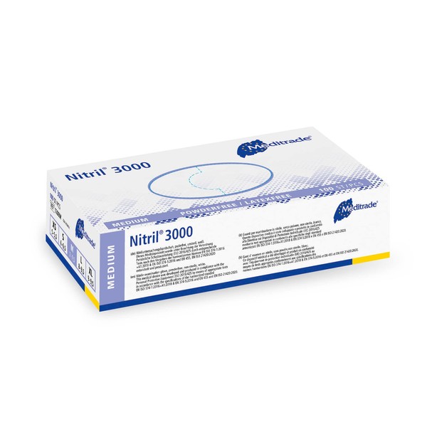 Meditrade Meditrade Nitrile? 3000 White Examination Glove - Powder &